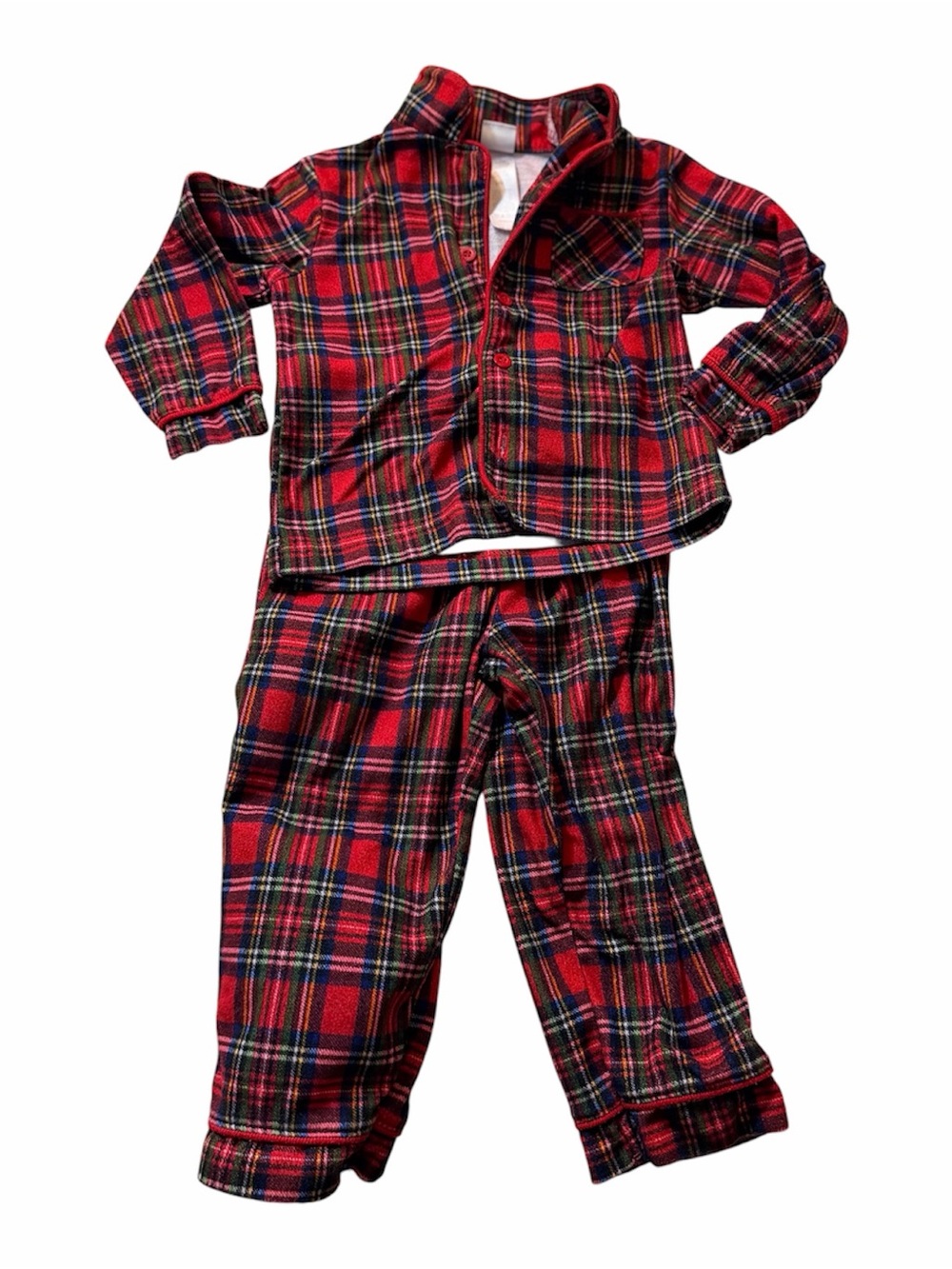Little Me Red Plaid Kids Pajama Set